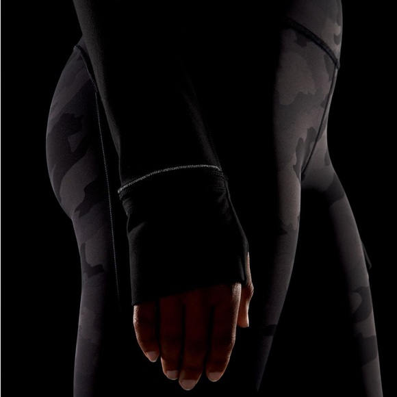 Lululemon It’s Rulu Run Long Sleeve Cropped 1/2 zip. Size 8. Black. - Picture 5 of 10